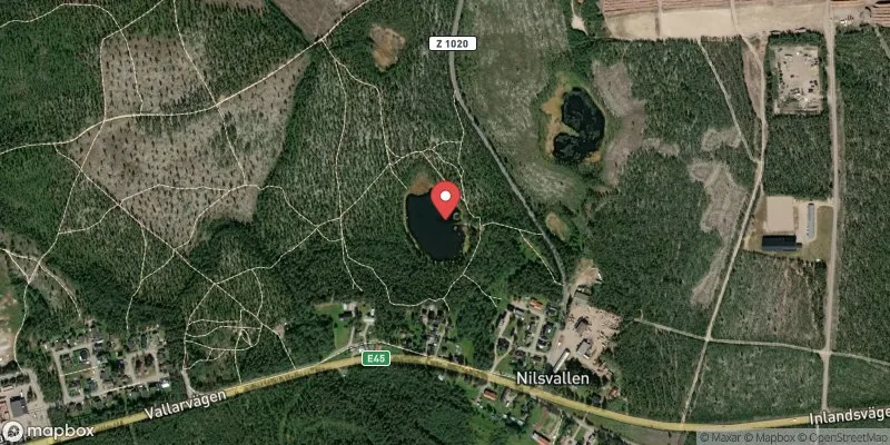 Satellitbild över Nilsvallstjärn i Härjedalen