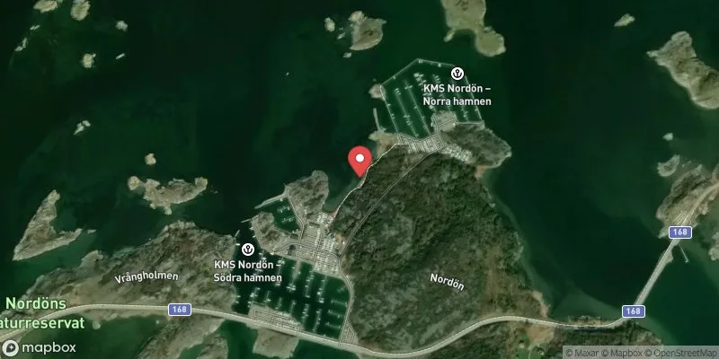 Satellitbild över Nordöns badplats i Kungälv