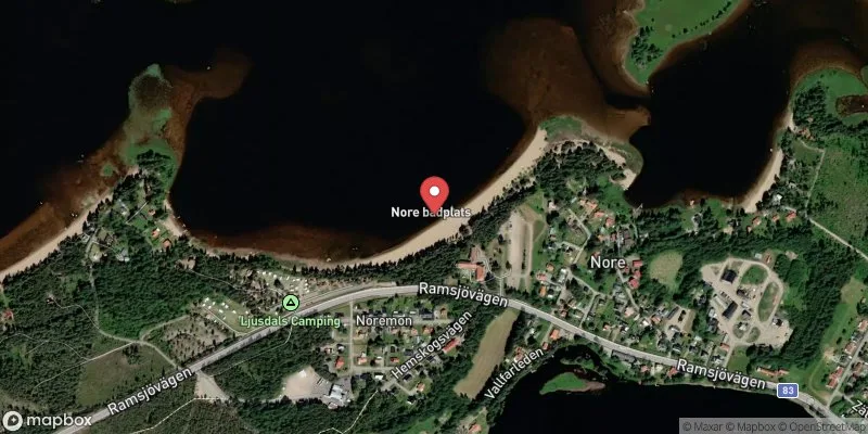 Satellitbild över Norebadet, Växnan i Ljusdal