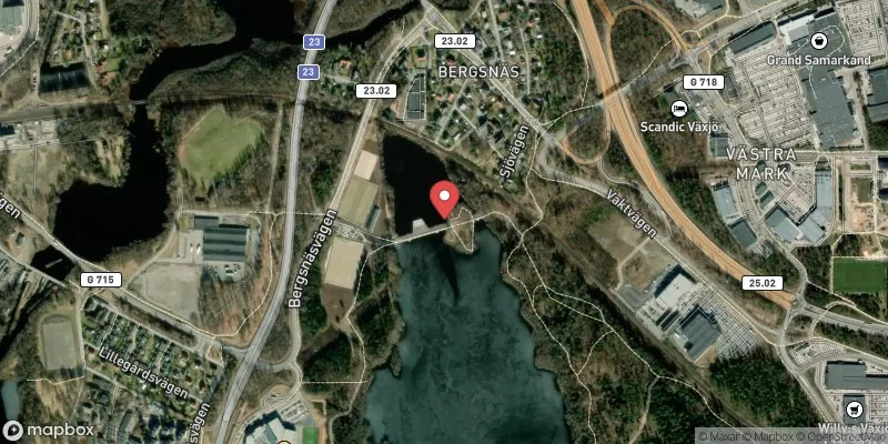 Satellitbild över Norra Bergundasjön, Bergsnäsviken  i Växjö