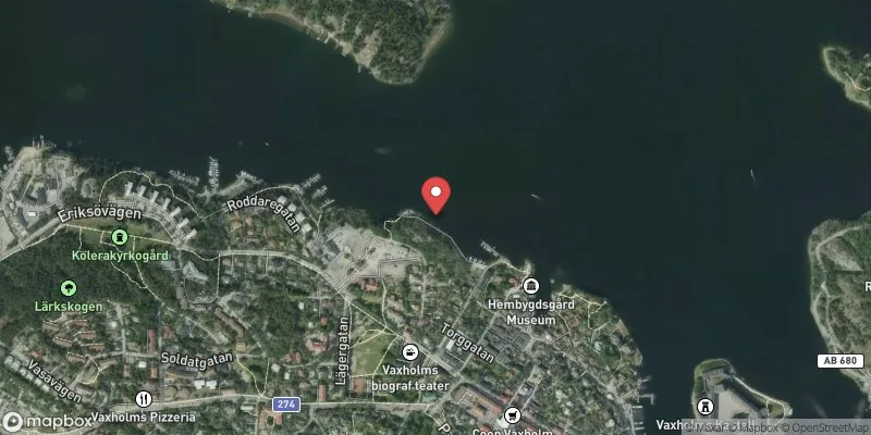 Satellitbild över Norrbergsbadet i Vaxholm