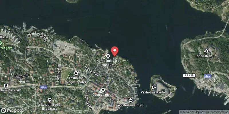 Satellitbild över Norrhamnen, Batteriet i Vaxholm