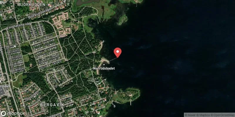 Satellitbild över Norrlidsbadet i Kalmar