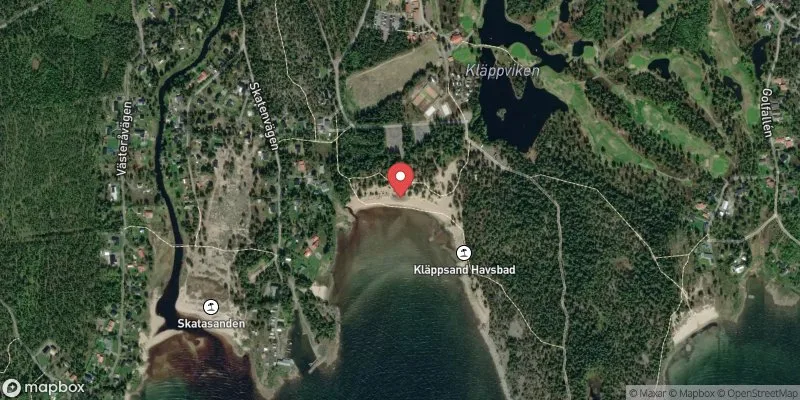 Satellitbild över Norrmjöle havsbad i Umeå