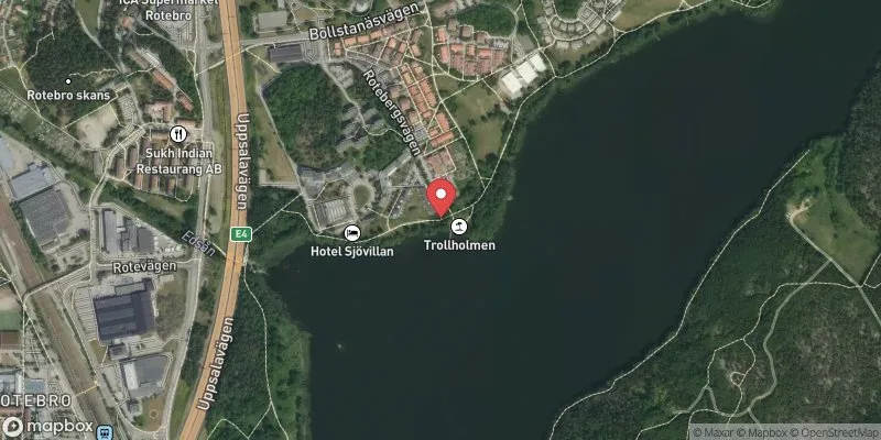 Satellitbild över Norrviken,  Trollholmen i Sollentuna