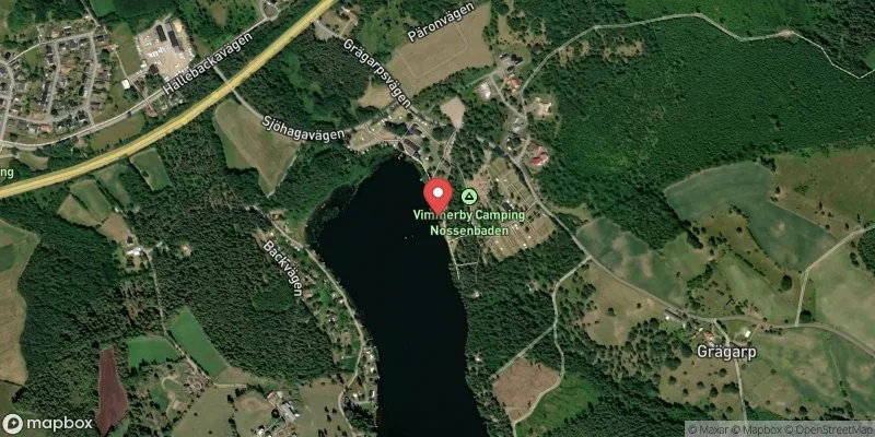 Satellitbild över Nossenbadet i Vimmerby