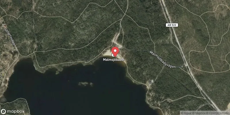 Satellitbild över Nya Malmsjöbadet i Södertälje