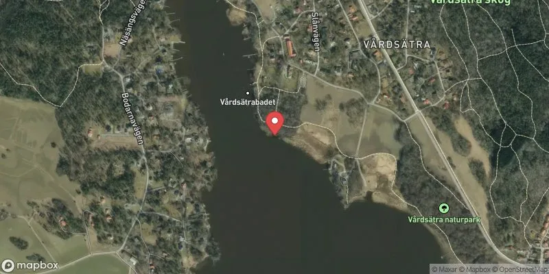 Satellitbild över Nya Vårdsätrabadet i Uppsala