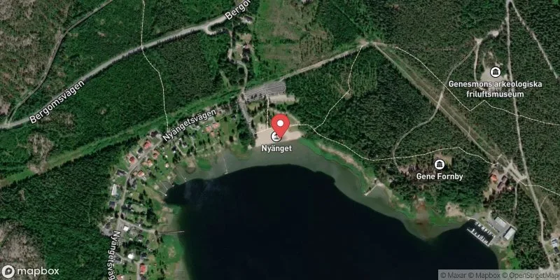 Satellitbild över Nyängets havsbad i Örnsköldsvik