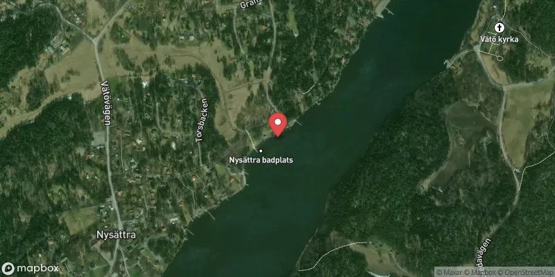 Satellitbild över Nysättra badet i Norrtälje