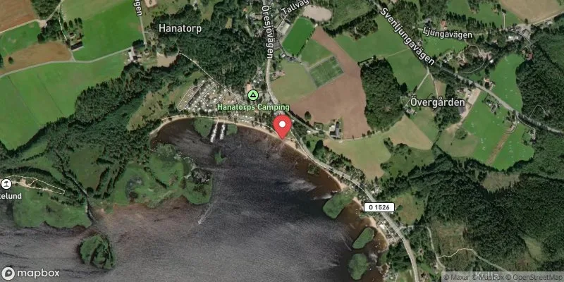 Satellitbild över Ö:a Öresjön, Hanatorp i Mark