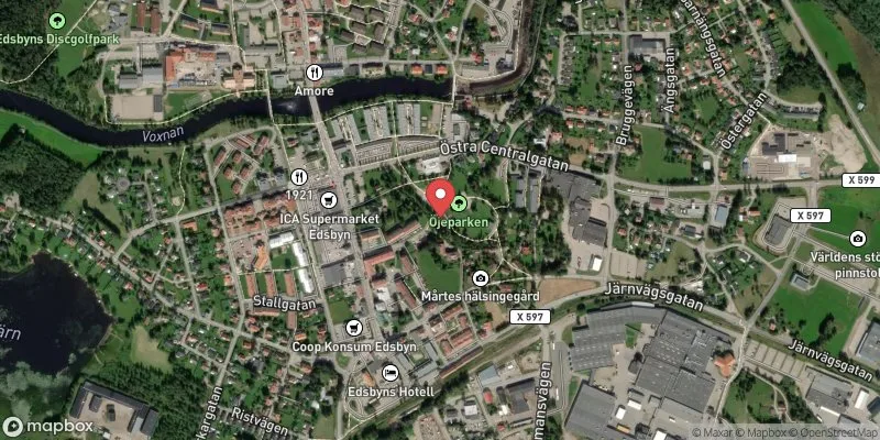 Satellitbild över Öjebäcken, Edsbyn i Ovanåker