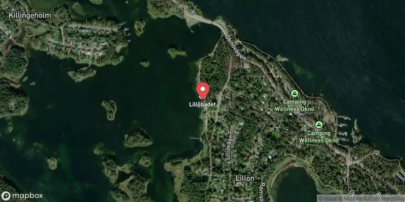 Satellitbild över Oknö, Grindstugan i Mönsterås