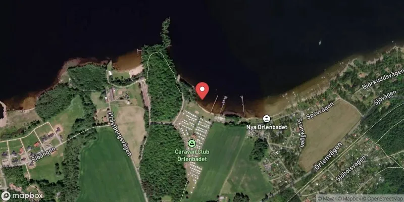 Satellitbild över Örlen, Campingplatsen i Tibro