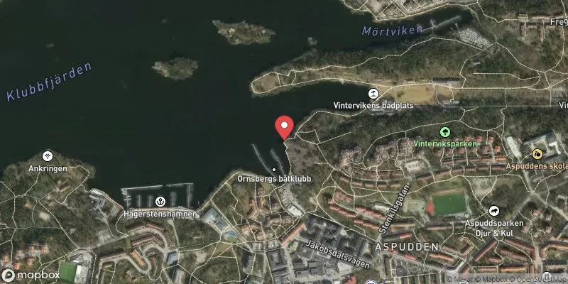 Satellitbild över Örnberget (Hägerstenshamnen), Mälaren i Stockholm