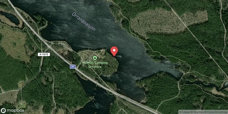Satellitbild över Orranäsasjön i Nybro
