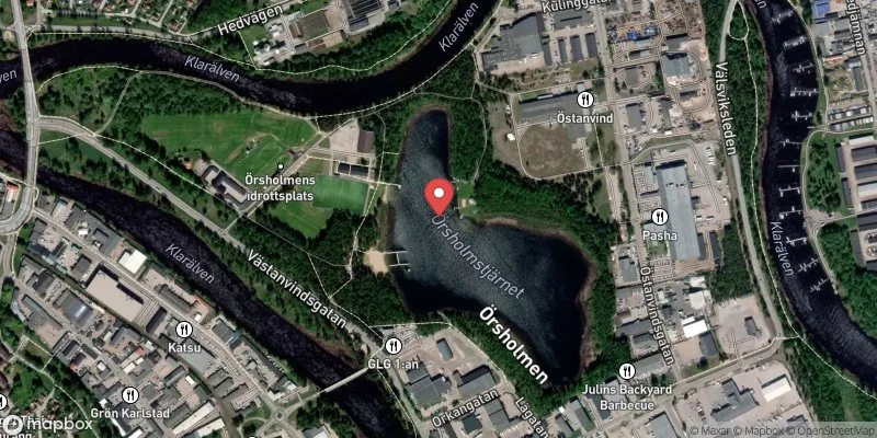 Satellitbild över Örsholmstjärn i Karlstad