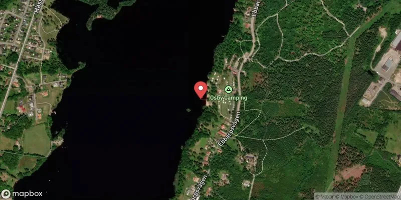 Satellitbild över Osbysjön, Ebbarps camping i Osby