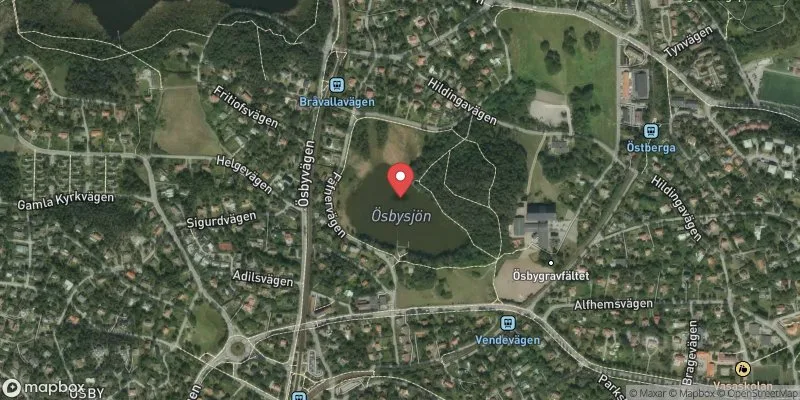 Satellitbild över Ösbysjön i Danderyd