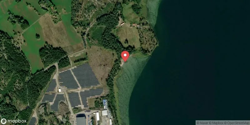 Satellitbild över Östersjön. Byggningssand (Atomic Beach) i Nyköping