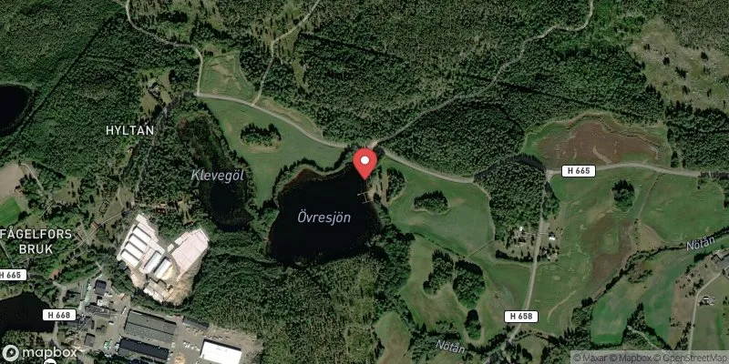 Satellitbild över Övrasjön, Fågelfors i Högsby