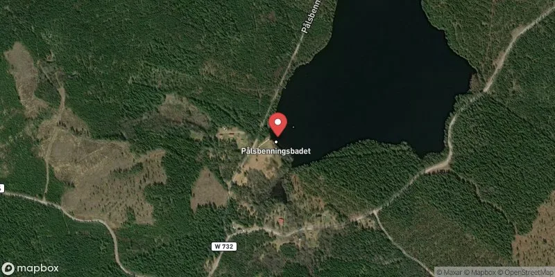Satellitbild över Pålsbenningsbadet i Hedemora