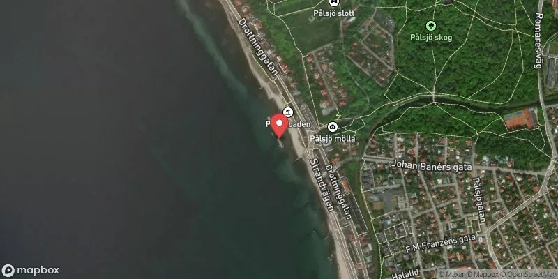 Satellitbild över Pålsjöbaden i Helsingborg
