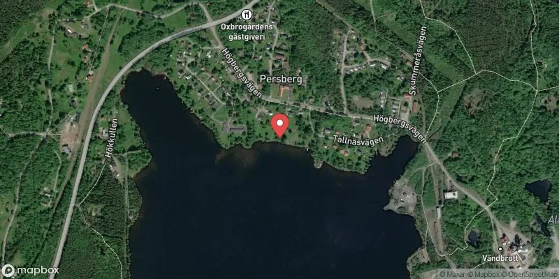 Satellitbild över Persbergs badplats i Filipstad