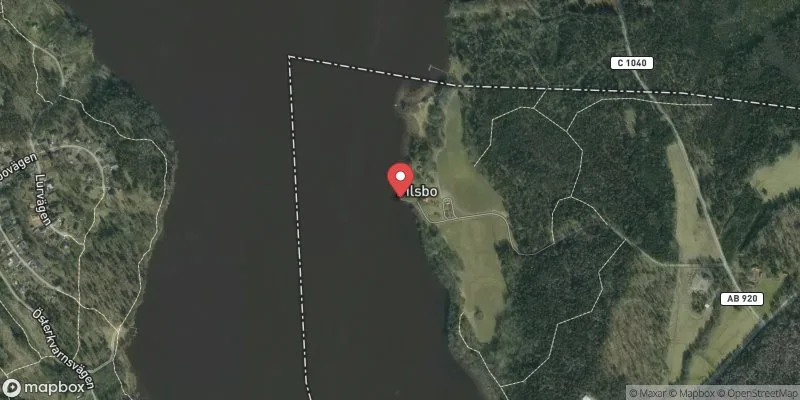 Satellitbild över Pilsbo badplats i Uppsala
