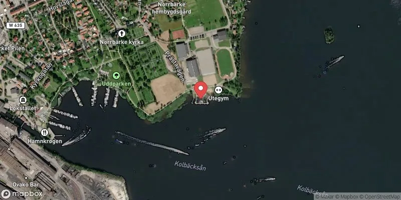Satellitbild över Prästabadet, Norra Barken i Smedjebacken