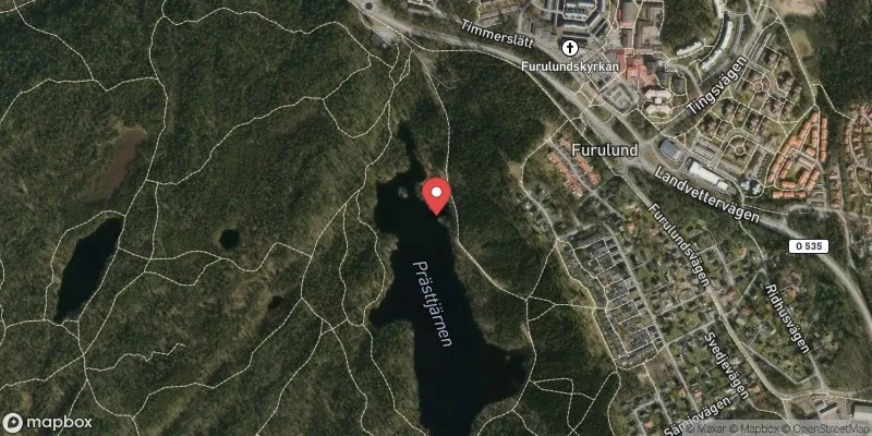 Satellitbild över Prästtjärn i Partille