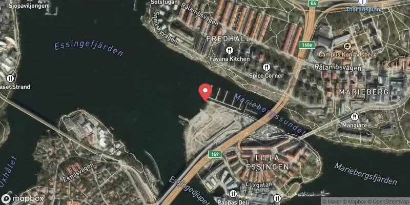 Satellitbild över Primusbadet, Lilla Essingen i Stockholm