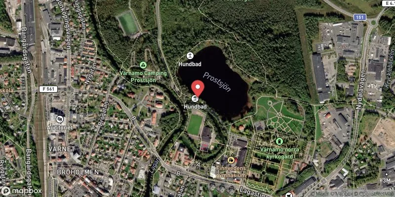 Satellitbild över Prostsjön i Värnamo