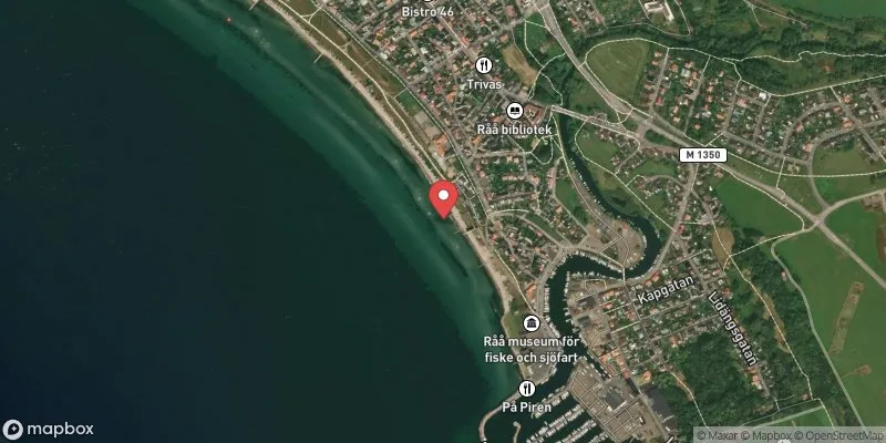 Satellitbild över Råå badhus i Helsingborg