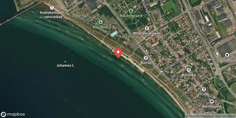 Satellitbild över Råå vallar i Helsingborg