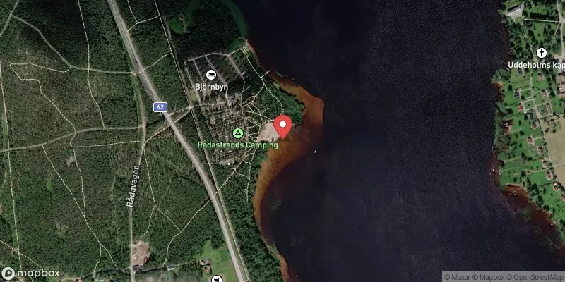 Satellitbild över Rådasjön, Rådastrand i Hagfors