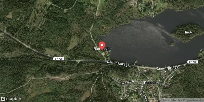 Satellitbild över Rammsjöns badplats, Dannike i Borås