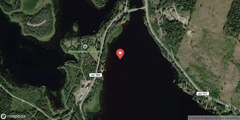 Satellitbild över Rännudden, Norsjövallens badpl i Norsjö