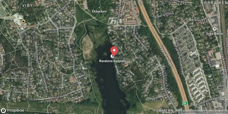 Satellitbild över Ravalen i Sollentuna