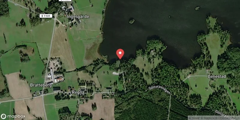 Satellitbild över Regna, sjön Regnaren i Finspång
