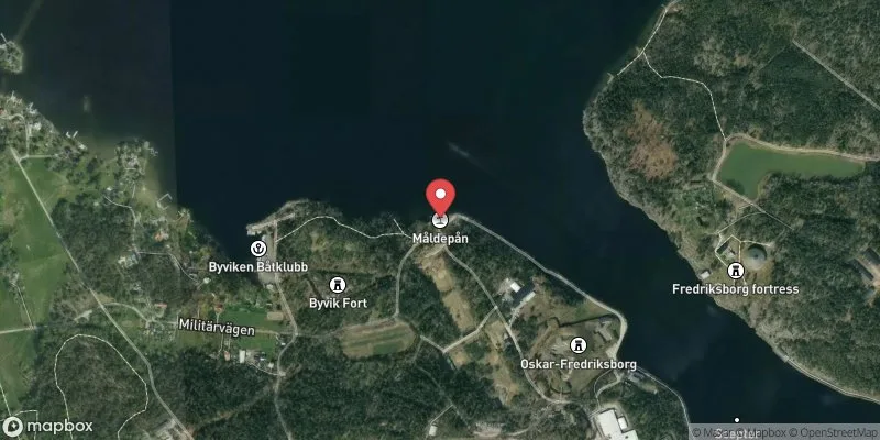 Satellitbild över Rindö Måldepån i Vaxholm