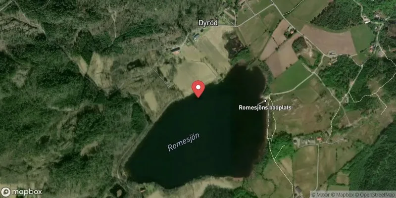 Satellitbild över Romesjön i Kungälv
