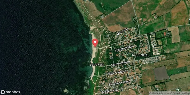 Satellitbild över Rosendals havsbad norr i Falkenberg