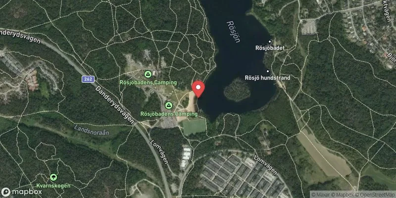 Satellitbild över Rösjöbadet i Sollentuna