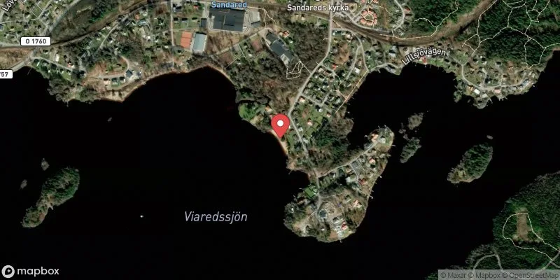 Satellitbild över Rydets badplats Sandared i Borås