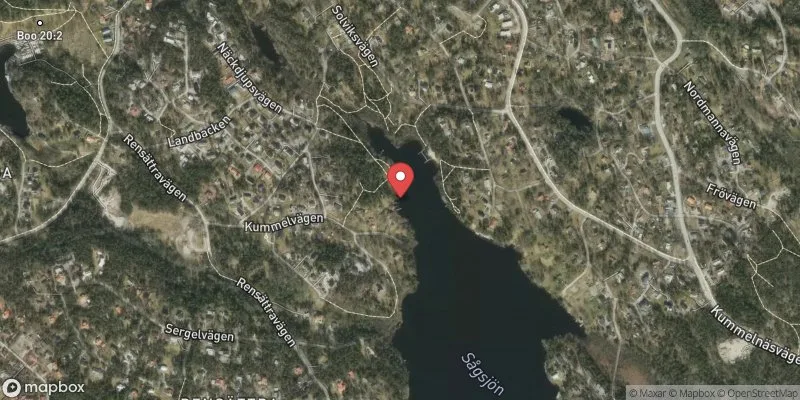 Satellitbild över Sågsjöbadet i Nacka
