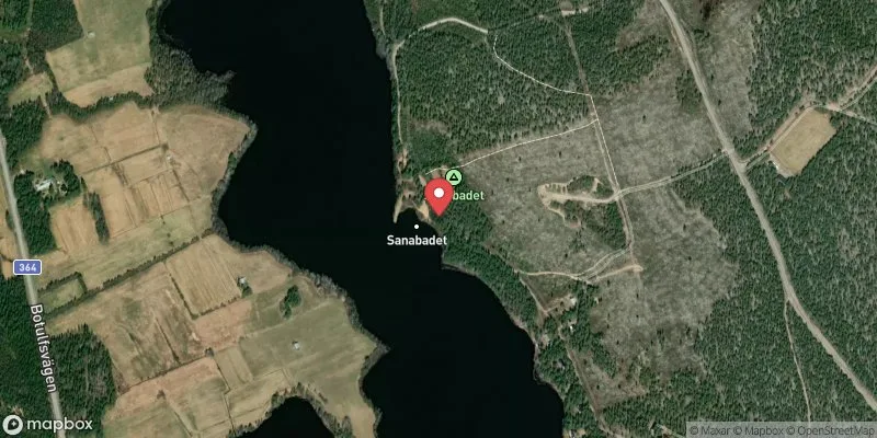 Satellitbild över Sanabadet i Umeå