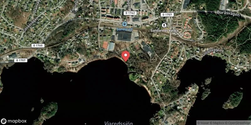 Satellitbild över Sandared Scoutstranden i Borås