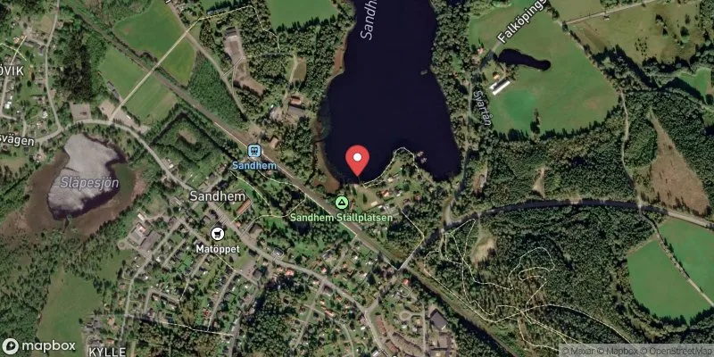 Satellitbild över Sandhemssjön i Mullsjö
