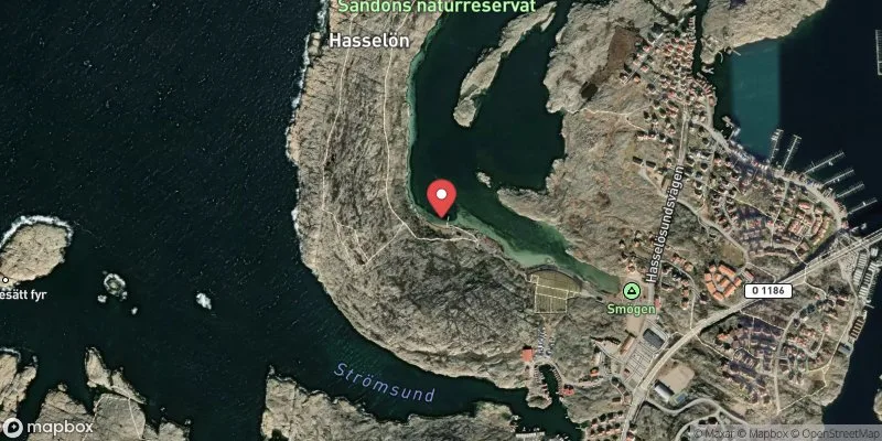 Satellitbild över Sandön, Smögen i Sotenäs